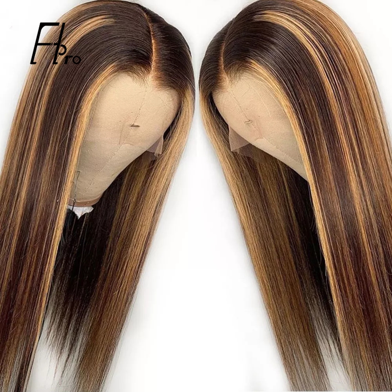 Full Lace Wig Highlight Colored Straight Wig Human Hair Wigs